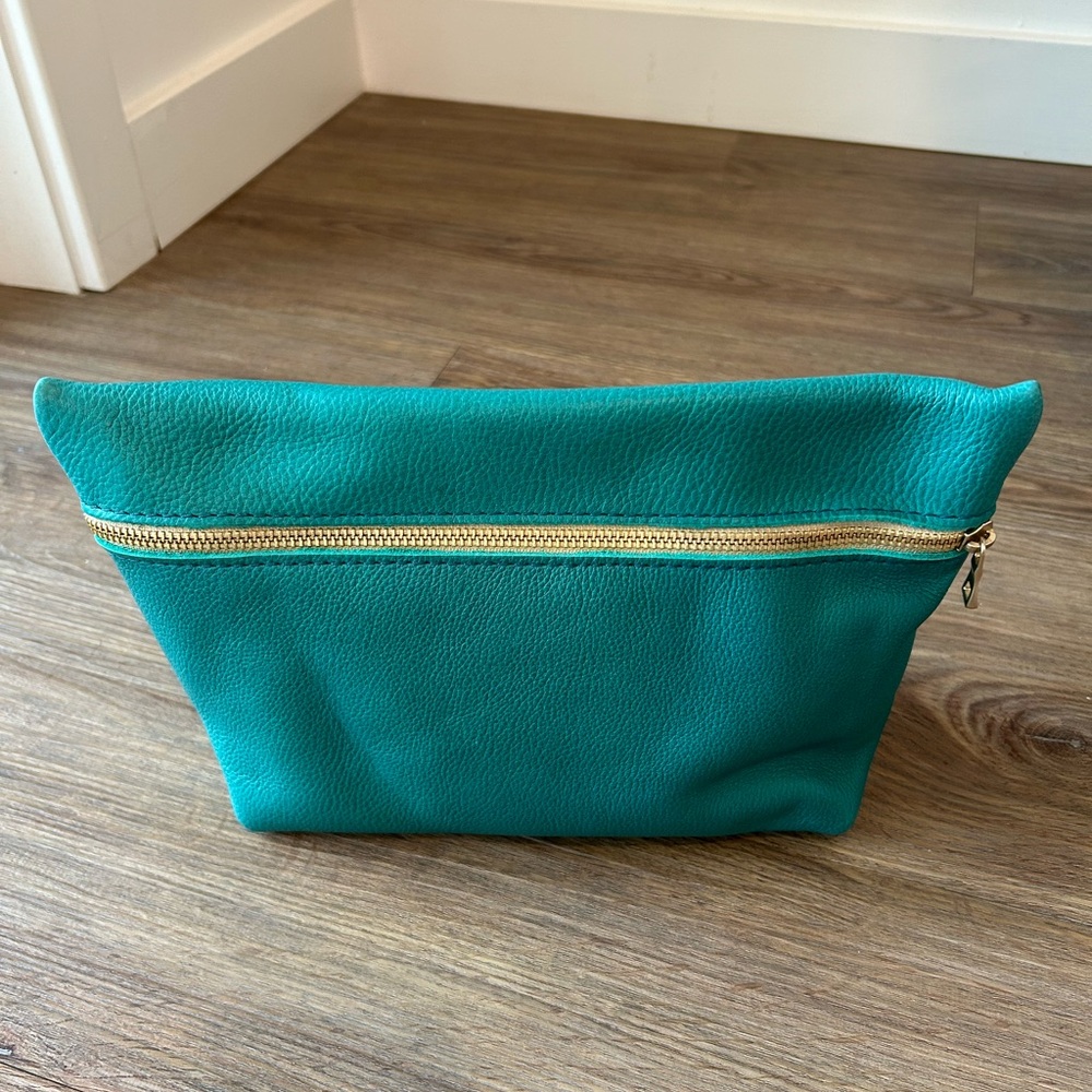 Portland Leather Goods Extra Large Classic Makeup Bag in Seafoam (?)
